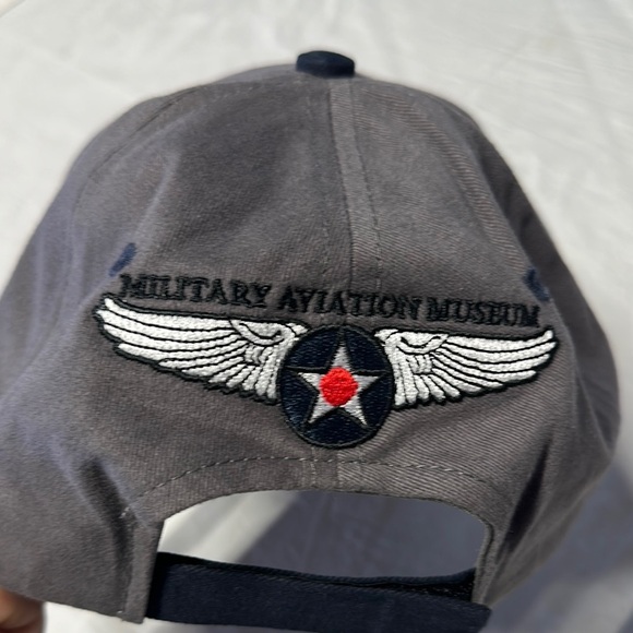 Gray and Black Embroidered Aircraft Hat - Picture 2 of 4